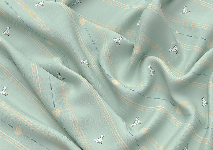 Puddle Down, Duck Stripe Egg - Roman Blind - Image 4